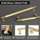 QOGRISUN 2Pack Solid Brass Cabinet PullsGrooved Gold Bar Handles 1235Inch Hole Center for Kitchen Drawer Dresser Cupboard 152Inch Total Length Brushed Brass Finish Eleganza