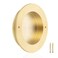 QOGRISUN 4Pack Solid Brass Finger Pulls for Sliding Doors 218 Inch Flush Recessed Handle Brushed Gold Closet Door Hardware Round Cup Pull for Cabinet Drawer and Pocket Doors