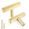 QOGRISUN 5Pack Solid Brass Cabinet Knobs Hexagon Drawer HandlesSingle Hole Handles Suitable for Kitchen Bathroom Dresser Cupboard Hardware 2Inch Total Length Brushed Finish