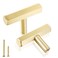 QOGRISUN 5Pack Solid Brass Cabinet Knobs Hexagon Drawer HandlesSingle Hole Handles Suitable for Kitchen Bathroom Dresser Cupboard Hardware 2Inch Total Length Brushed Finish