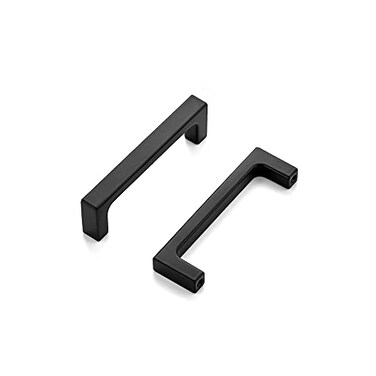 Ravinte 10 Pack 3 inch Hole Centers Matte Black Pulls Kitchen Cabinet Handles Solid Drawer Pulls Hardware Kitchen Flat Black Square Bar Cabinet Drawer Handles
