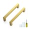 Ravinte 10 Pack 5 Inch Stainless Steel Cabinet Handles Square Cabinet Pulls Brushed Brass Cabinet Hardware Kitchen Cabinet Drawer Pulls Come with Screwdriver