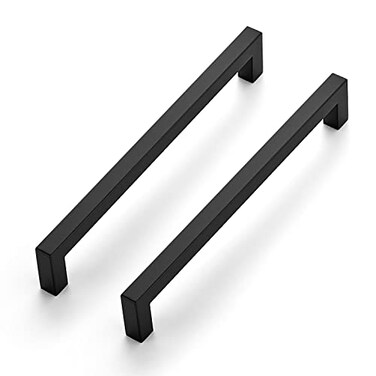 Ravinte 20 Pack 8 Inch Kitchen Square Cabinet Handles Matte Black Pulls Black Drawer Pulls Kitchen Cabinet Hardware Handles
