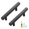 Ravinte 20 Pack Black Cabinet Handles 3 Inch Square Cabinet Pulls Matte Black Square Hardware for Kitchen Cabinets 5 Inch Total Length
