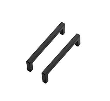 Ravinte 20 Pack Solid 4 Inch Center to Center Slim Square Bar Drawer Handles Black Drawer Pulls Matte Black Cabinet Pulls for Kitchen Cabinet Hardware