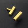 Ravinte 3 Pack Gold T Bar Cabinet Knobs 2 Inch Square Cabinet Pulls Brushed Brass Single Hole Kitchen Cabinet Handles