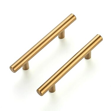 Ravinte 30 Pack 5 Inch Cabinet Pulls Brushed Brass Stainless Steel Kitchen Drawer Pulls Cabinet Handles 5Length 3 Hole Center