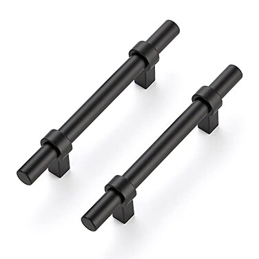 Ravinte 30 Pack 6 Inch Cabinet Pulls Matte Black Kitchen Cabinet Hardware Cupboard Handles with Square Base 6 Length35 Hole Center