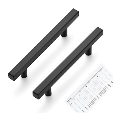 Ravinte 30 Pack Matte Black Cabinet Pulls 4 inch Black Cabinet Handles Kitchen Pulls for Cabinets with Mounting Template 625 inch Overall Length