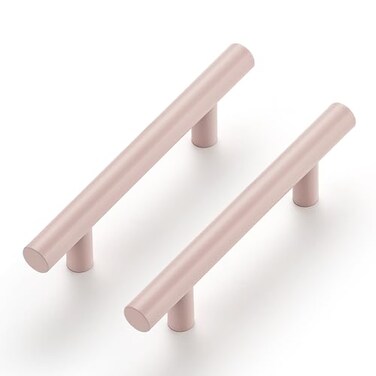 Ravinte 35 Pack 5 Inch Cabinet Pulls Pink Stainless Steel Kitchen Drawer Pulls Cabinet Handles 5 InchLength 3 Inch Hole Center