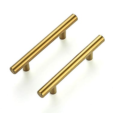 Ravinte 55 Pack 5 Inch Cabinet Pulls Brushed Brass Stainless Steel Kitchen Drawer Pulls Cabinet Handles 5Length 3 Hole Center