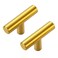 Ravinte Decor 5 Pack Brushed Brass Cabinet Knobs Kitchen Cabinet Knobs Gold Cabinet Pulls for Kitchen Cabinet Drawer Stainless Steel Dresser Knobs for Cabinet Hardware 2in Length Single Hole T Bar