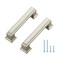 Ravinte Hardware 5 Pack Brushed Nickel Cabinet Pulls 3 Inch 76mm Hole Center Zinc Alloy Drawer Handles for Kitchen Cabinets Cupboards Dressers Square Solid Metal Hardware