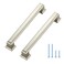 Ravinte Hardware 5 Pack Brushed Nickel Cabinet Pulls 5 Inch 128mm Hole Center Zinc Alloy Drawer Handles for Kitchen Cabinets Cupboards Dressers Square Solid Metal Hardware