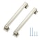 Ravinte Hardware 5 Pack Brushed Nickel Cabinet Pulls 5 Inch 128mm Hole Center Zinc Alloy Drawer Handles for Kitchen Cabinets Cupboards Dressers Square Solid Metal Hardware