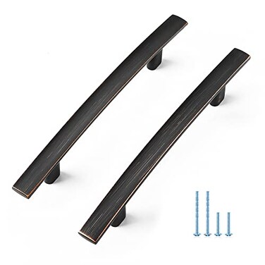 Ravinte OilRubbed Bronze Curved Cabinet Handles Arch Drawer Pulls for Kitchen 334 in Hole Center 30 Pack