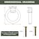 Rddconkit 4 Pcs Zinc Alloy Ring Drawer PullsBrushed Wardrobe Door Handles Cabinet Pulls Furniture Hardware for CabinetsDrawersWardrobe DoorsEtc Sliver