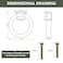 Rddconkit 4 Pcs Zinc Alloy Ring Drawer PullsBrushed Wardrobe Door Handles Cabinet Pulls Furniture Hardware for CabinetsDrawersWardrobe DoorsEtc Sliver