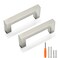 Redunest Cabinet Pulls Brushed Nickel Cabinet Handles Square Drawer Pulls 5 Pack 3 Inch Stainless Steel Kitchen Door Cupboard Cabinet Handles Cabinet Hardware Drawer Handles 76mm Hole Centers