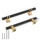 Redunest Cabinet Pulls Matte Black and Gold Cabinet Handles 2 Pack 5 Inch Kitchen Door Cupboard Wardrobe Drawer Handles Cabinet Hardware Bar Drawer Pulls 128mm Hole Centers