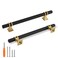 Redunest Cabinet Pulls Matte Black and Gold Cabinet Handles 5 Pack 614 Inch Kitchen Door Cupboard Wardrobe Drawer Handles Cabinet Hardware Bar Drawer Pulls 160mm Hole Centers