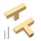 Redunest Cabinet Pulls Single Hole Cabinet Handles 5 Pack Square Gold Bar Cabinet Pulls Drawer Cabinet Knobs Cupboard Hardware Cabinet Handles Stainless Steel Single Hole Cabinet Knobs