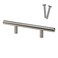 Rok 5 Pack Hardware Solid Steel Brushed Nickel Euro Style Handle 3 762mm Hole Centers 6 1524mm Overall Length Bar Pull for Cupboard Drawer Kitchen Cabinet Door P9311876BN
