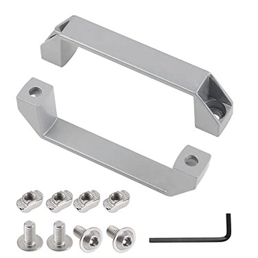 Rrina 2Pcs Aluminium Alloy Rectangular Pull Handle for 30 Series European Standard Aluminum Extrusion Profile Silver