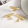 SALISENG 2 Pack Brushed Gold Drawer Knobs Solid Brass Dresser Kitchen Bathroom Cabinet Pulls 208 Inch T Bar Handles Furniture Hardware for Cupboard Closet