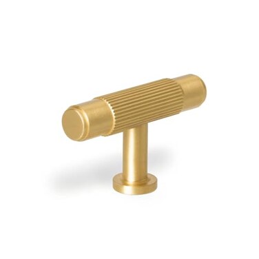 SALISENG 2 Pack Brushed Gold Drawer Knobs Solid Brass Dresser Kitchen Bathroom Cabinet Pulls 208 Inch T Bar Handles Furniture Hardware for Cupboard Closet