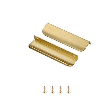Satanga 10 Pack 5 Inch Hole Center Brass Cabinet Pulls Aluminum Farmhouse Cabinets Pulls Hardware Cabinet Pulls Bar Drawer Pulls Vanity Cabinet Handles Overall 6 Inch