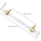 Savagrow 2pcs Brushed Brass Acrylic Cabinet Pulls 5 Hole Center Clear Household Office Tbar Drawer Pulls Handles