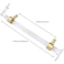 Savagrow 2pcs Brushed Brass Acrylic Cabinet Pulls 5 Hole Center Clear Household Office Tbar Drawer Pulls Handles