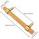 Savagrow 2pcs Solid Wood Drawer Pulls 5 Hole Center Brass Beech Wood Pull Handle for Wardrobe Cabinet Hardware