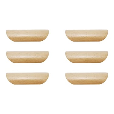 Savagrow 6pcs Cabinet Wooden Finger Handles 25 Hole Centers Wood Drawer Pulls Handles