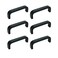 Savagrow 6Pcs Simple 25 Hole Center Pulls Cabinet Pulls Handles Metal Handles for Drawer Cupboard with Screws Matte Black