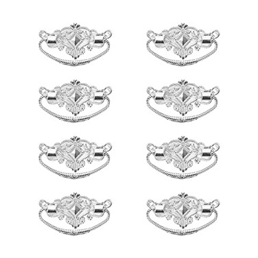 Savagrow 8pcs Vintage Antique Cabinet Bail Pull Handle Silver Drop Ring Pulls 25 Holes Center with Screws