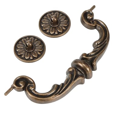 sckoten 4Pcs Vintage Drop Bail Pull Handles 6 Inch Hole Center Antique Bronze Cabinet Drawer Pulls Heavy Duty Zinc Alloy Rustic Dresser Handles for Kitchen Wardrobe Cupboard 74 Total Length