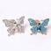 Sdjdhej Rhinestones Butterfly Knobs Handle Cabinet Knobs 4 Pcs Furniture Decorative Pull Handle Door Handles Single Hole Pulls Handles for Cabinet Drawer Living RoomBedroom Dresser Silvery
