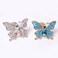 Sdjdhej Rhinestones Butterfly Knobs Handle Cabinet Knobs 4 Pcs Furniture Decorative Pull Handle Door Handles Single Hole Pulls Handles for Cabinet Drawer Living RoomBedroom Dresser Silvery