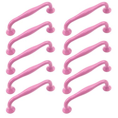 Semetall 10Pcs Furniture Drawer Knobs Kitchen Cabinet Handle with Mounting ScrewsPulls for Cupboard Room Door Cabinets and Organizer BoxPink Cylindrical