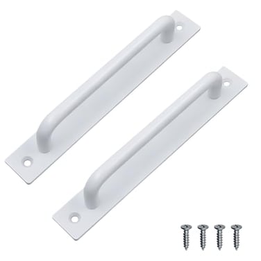Semetall 2Pcs Barn Door Handles63 Hole Center Aluminum Door Handle Pull for Cupboard Cabinet Wardrobe DrawerWhite