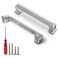 FIGO HOME Silver Cabinet Handles Bar Cabinet Pulls 5 Inch Hole to Hole 4 Pack Silver Drawer Pulls Brushed Nickel Cabinet Pulls 5 Inch Kitchen Cabinet Handles for Dresser Kitchen Cabinet Hardware