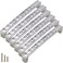 Sinyiol 6Pcs U Shape Crystal Glass Drawer Pulls Knobs HandlesModern Decorated Shiny Cabinet Konbs Zinc Alloy Pulls for Cupboard Wardrobe Dresser Doors 50 Hole Distance Silver 6 Pack