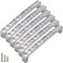 Sinyiol 6Pcs U Shape Crystal Glass Drawer Pulls Knobs HandlesModern Decorated Shiny Cabinet Konbs Zinc Alloy Pulls for Cupboard Wardrobe Dresser Doors 50 Hole Distance Silver 6 Pack