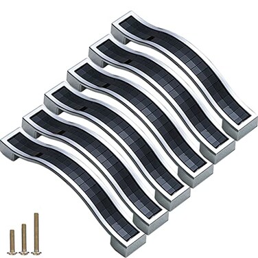 Sinyiol Bling Crystal Door Drawer Pulls Handle Knobs 6 Pack Modern Simplicity Europe Style Square Rhinestone Crysta Pulls for Dresser Wardrobe Cupboard Closet Cabinet Hole Distance 38 Black
