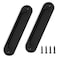 SNOMEL 2Pcs Flush Pull Barn Door Handle Matte Black 6 Inch Round Corner Rectangular Flat Plate Recessed Flush Sliding Pocket Door Handles Aluminum Finger Handle for Closet Cabinet Drawers