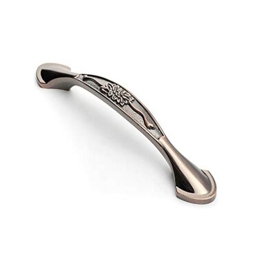 Txinmin Home Solid Oil Rubbed Bronze Cabinet Hardware Handle Pull Antique Copper Flower Dresser Wardrobe Pull 378 96mm Hole Centers 3 Pack Red Bronze