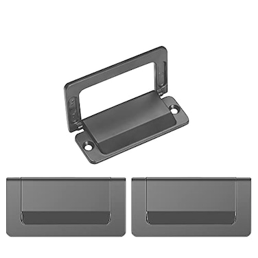 SooGree Cabinet Pulls 3PCS Matte Stainless Steel Kitchen Drawer Pulls Cabinet Hardware for Kitchen and Bathroom Cabinets Recessed Finger Pulls Cabinet Door Pull Ring Handles for Living Room