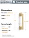 SORWDUERM 10 Pack Brushed Gold Cabinet Pulls Square 376mm Hole Center Cabinet Handles Drawer Pulls Cupboard Kitchen Hardware
